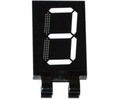 Tile, Modified 2 x 3 with 2 Clips with White '3' Digital Display Pattern (Sticker) - Set 60080