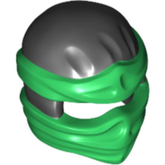 Minifigure, Headgear Ninjago Wrap Type 2 with Green Wraps and Knot Pattern