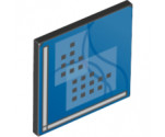 Road Sign 2 x 2 Square with Open O Clip with Curved Blue Lines and Small Black Squares Pattern (Computer Screen)