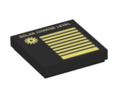 Tile 2 x 2 with Yellow 'SOLAR CHARGE LEVEL', Sun and Lines Pattern