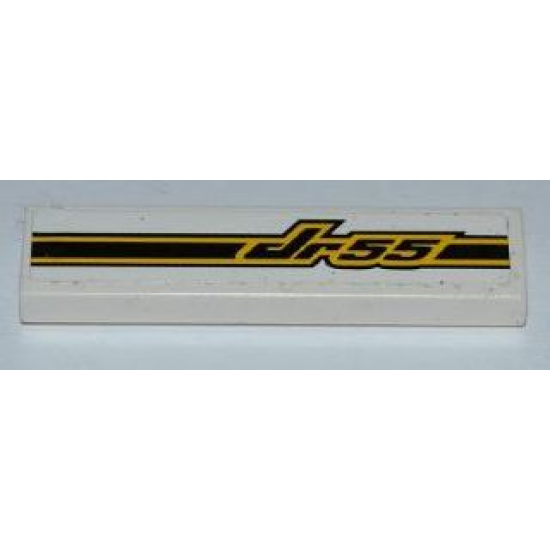 Tile 1 x 4 with 'Jr55' and Black and Yellow Stripes Pattern (Sticker) - Set 8126