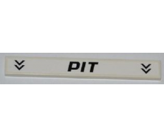 Tile 1 x 8 with Black Arrows and Black 'PIT' On White Background Pattern (Sticker) - Set 8123