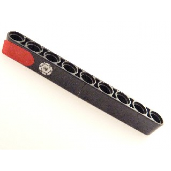 Technic, Liftarm 1 x 9 Thick with Red Stripe and Filler Cap Pattern (Sticker) - Set 8645
