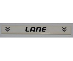 Tile 1 x 8 with Black Arrows and Black 'LANE' On White Background Pattern (Sticker) - Set 8123