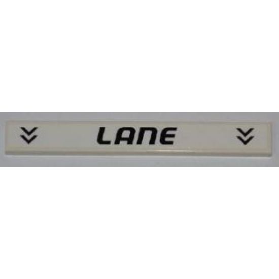 Tile 1 x 8 with Black Arrows and Black 'LANE' On White Background Pattern (Sticker) - Set 8123