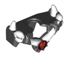 Minifigure, Body Wear Armor Breastplate with Shoulder Spikes White Up and Ninjago Cracked Red Skull Pattern