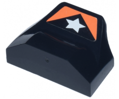 Slope, Curved 1 x 2 x 2/3 Wing End with White Star and Orange Pattern (Sticker) - Set 8661