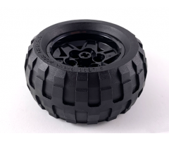 Wheel & Tire Assembly 43.2mm D. x 26mm Technic Racing Small, 6 Pin Holes with Black Tire 68.7 x 34 R (56908 / 61480)
