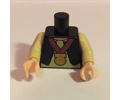 Torso Black Vest, White Shirt, Light Nougat Neck, Gold Medal Pattern / Tan Arms / Light Nougat Hands