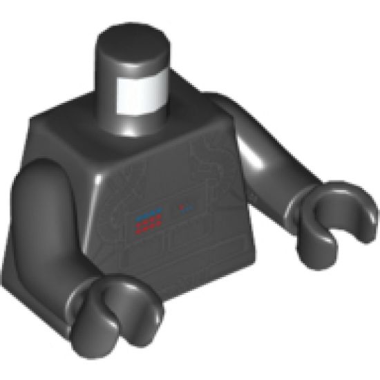 Torso SW Clone Pilot Light Gray Outline Pattern / Black Arms / Black Hands