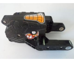 Motor, Non-Electric Pullback 10 x 5 x 4 Motorcycle (Motor 8) with Number 4 on Flames on Both Sides and Orange Seat Pattern (Stickers) - Set 8355