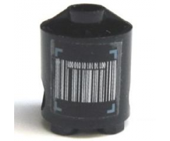 Brick, Round 2 x 2 x 2 Robot Body with Sand Blue Brackets and Barcode Pattern on Both Sides (Stickers) - Set 7703