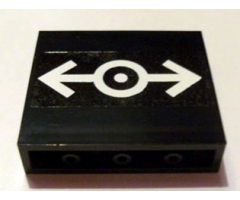 Panel 1 x 4 x 3 with Side Supports - Hollow Studs with Train Logo White Pattern (Sticker) - Set 7938