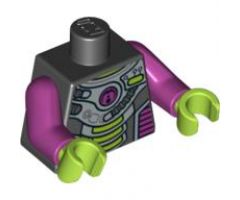 Torso Alien Conquest Alien Three Lime Bars Pattern / Magenta Arms / Lime Hands