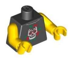 Torso Skull and Roses Pattern / Yellow Arms / Yellow Hands