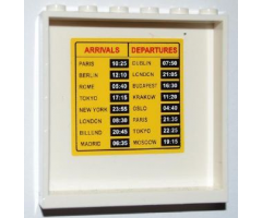 Panel 1 x 6 x 5 with Arrivals / Departures Schedule Pattern on Inside (Sticker) - Set 3182