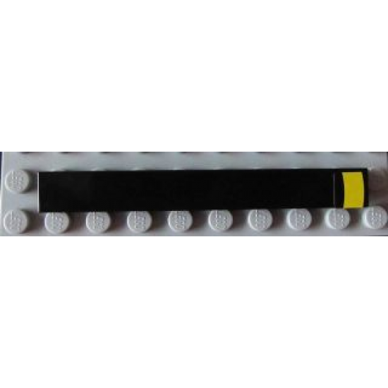 Tile 1 x 8 with Yellow Stripe on Black Background Pattern (Sticker) - Set 8186