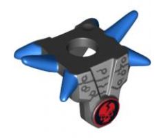 Minifigure, Body Wear Armor Breastplate with Shoulder Spikes Blue and Ninjago Cracked Red Skull Pattern