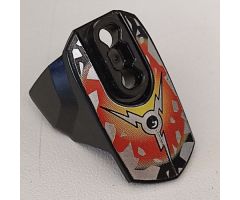 Hero Factory Armor with Ball Joint Socket - Size 4 with Fire and Silver Triple Lightning Bolt Pattern (Drilldozer)