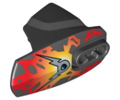Hero Factory Armor with Ball Joint Socket - Size 5 with Fire and Silver Double Lightning Bolt Pattern (Nitroblast)