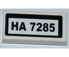 Tile 1 x 2 with 'HA 7285' Pattern (Sticker) - Set 7285