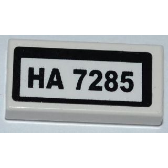 Tile 1 x 2 with 'HA 7285' Pattern (Sticker) - Set 7285