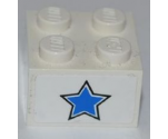 Brick 2 x 2 with Blue Star Pattern (Sticker) - Set 7970