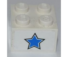 Brick 2 x 2 with Blue Star Pattern (Sticker) - Set 7970