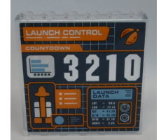 Panel 1 x 6 x 5 with 'LAUNCH CONTROL', 'COUNTDOWN', '3210', 'LAUNCH DATA' and Rocket Pattern (Sticker) - Set 60228