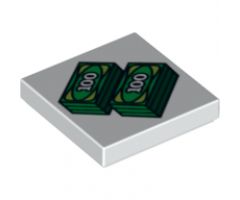 Tile 2 x 2 with 2 Stacks of 100 Dollar Bills Money Pattern
