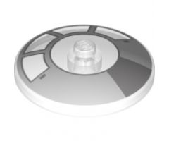 Dish 4 x 4 Inverted (Radar) with Solid Stud with Radial Millennium Falcon Cockpit Pattern 3