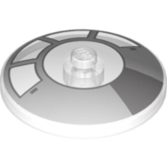 Dish 4 x 4 Inverted (Radar) with Solid Stud with Radial Millennium Falcon Cockpit Pattern 3
