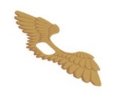 Minifigure, Body Wear Wings Extended with Center Opening and Gold Feathers Pattern