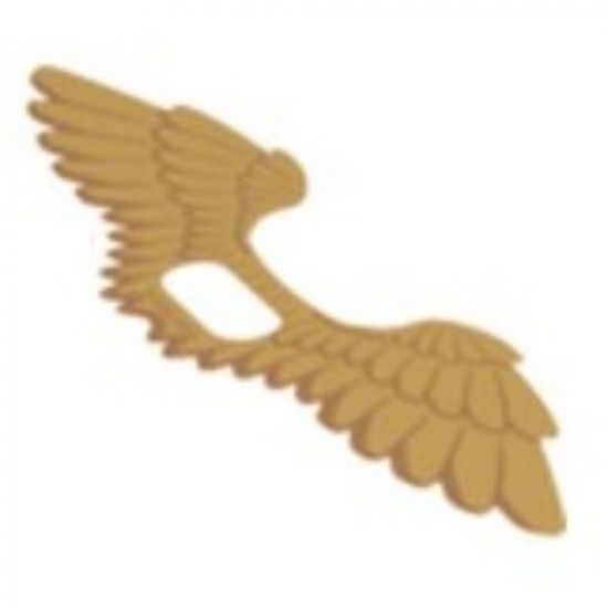 Minifigure, Body Wear Wings Extended with Center Opening and Gold Feathers Pattern