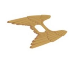 Minifigure, Body Wear Wings Collapsed with Center Opening and Gold Feathers Pattern