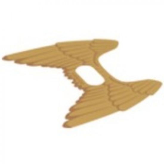 Minifigure, Body Wear Wings Collapsed with Center Opening and Gold Feathers Pattern