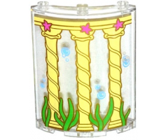 Cylinder Quarter 4 x 4 x 6 with Columns, Seaweed, Starfish and Bubbles Pattern (Sticker) - Set 41063