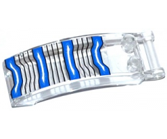 Windscreen 6 x 2 x 2 with Bar Handle with Blue and White Stripes and Black Lines Pattern (Sticker) - Set 76020