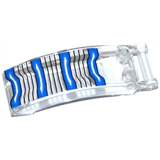 Windscreen 6 x 2 x 2 with Bar Handle with Blue and White Stripes and Black Lines Pattern (Sticker) - Set 76020