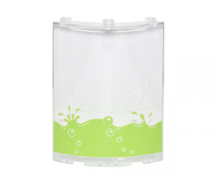 Cylinder Quarter 4 x 4 x 6 with Lime Liquid with Splashes and Bubbles Pattern (Sticker) - Set 76035