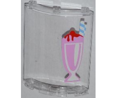 Cylinder Quarter 4 x 4 x 6 with Pink Ice Cream Sundae Pattern (Sticker) - Set 3061