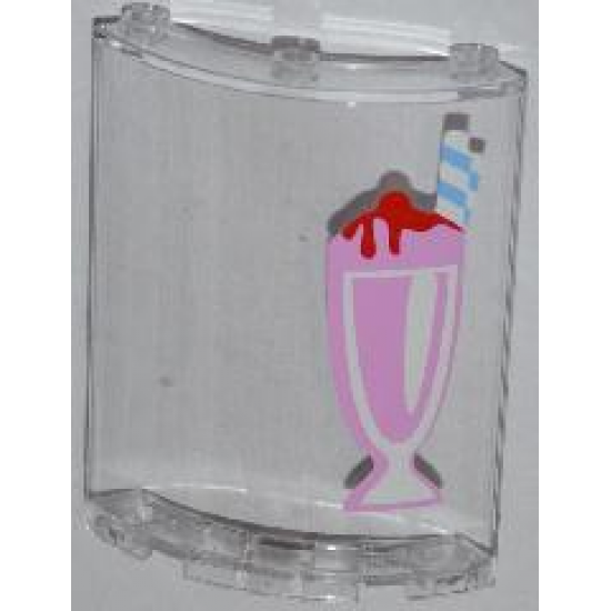 Cylinder Quarter 4 x 4 x 6 with Pink Ice Cream Sundae Pattern (Sticker) - Set 3061