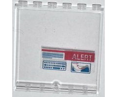 Panel 1 x 6 x 5 with 'ALERT' and Dark Blue Lines and Dots Pattern (Sticker) - Set 76007