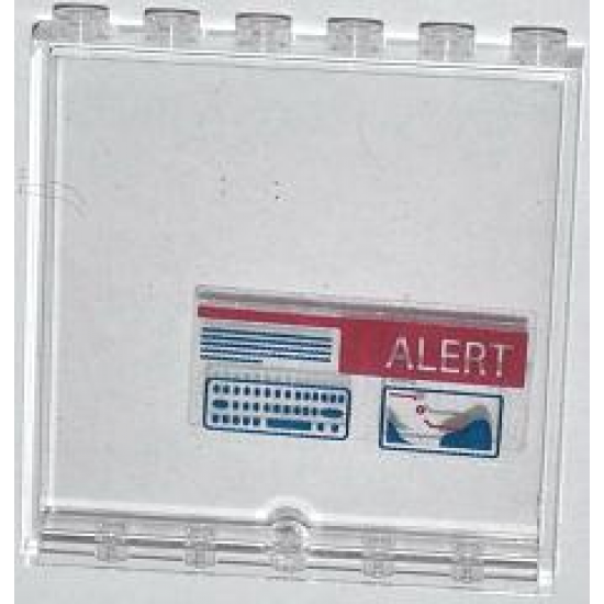 Panel 1 x 6 x 5 with 'ALERT' and Dark Blue Lines and Dots Pattern (Sticker) - Set 76007