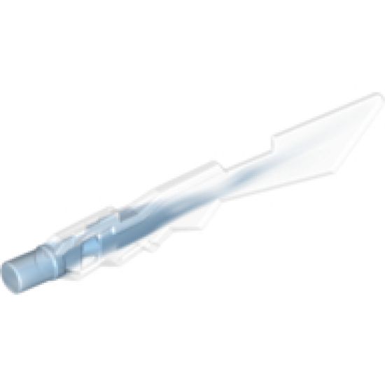 Minifigure, Weapon Sword, Jagged Edges with Marbled Trans-Medium Blue Pattern