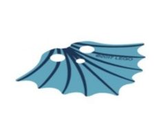 Minifigure, Body Wear Cape Plastic, Scalloped 9 Points with Dark Blue Lines on Trans-Light Blue Background Pattern