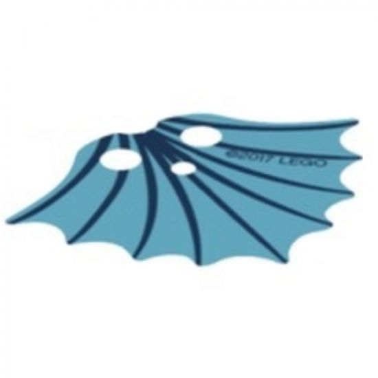 Minifigure, Body Wear Cape Plastic, Scalloped 9 Points with Dark Blue Lines on Trans-Light Blue Background Pattern