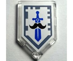 Tile, Modified 2 x 3 Pentagonal with Nexo Power Shield Pattern - Bearded Ballerina
