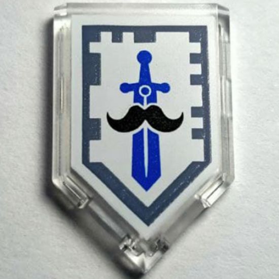 Tile, Modified 2 x 3 Pentagonal with Nexo Power Shield Pattern - Bearded Ballerina