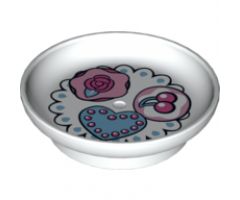 Duplo, Figure Wear & Utensil Dish with Fancy Cakes on Doily Pattern